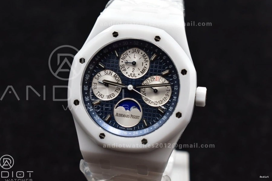 White Calendar Best Ceramic APSF Bracelet Edition 26579cb A5134 Oak Ceramic Perpetual on Royal 0425